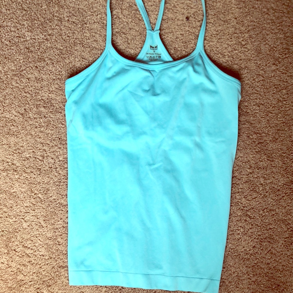 Blue workout tank top